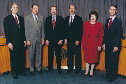 (L to R) Karl J. Sandstrom, Danny L. McDonald, Vice Chairman Darryl R. Wold, Chairman Scott E. Thomas, Lee Ann Elliott and David M. Mason